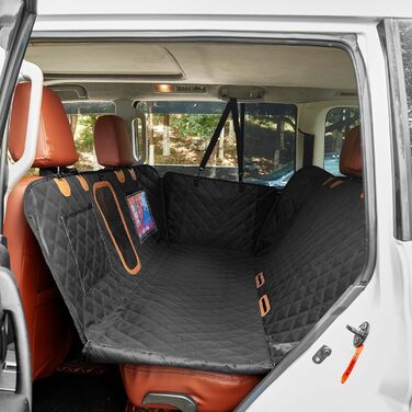 Накидка для собаки в авто 137x147 см, захист для заднього сидіння з фіксацією ременем, водовідштовхувальна, стійка до подряпин, 600D Oxford, для легкових автомобілів, вантажівок, позашляховиків, чорна
