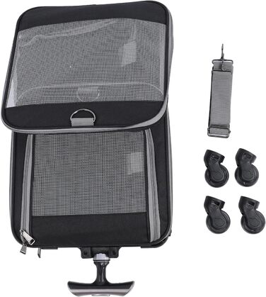 Транспортна переноска для котів та собак на колесах, складна, м'яка, з телескопічною ручкою. Ідеальна для подорожей, кемпінгу та активного відпочинку.