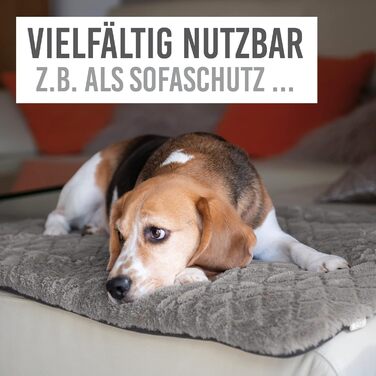 Килимок для собак KaraLuna 80 x 55 см, для дому та подорожей, миється, 3 розміри, м'який, коричневий