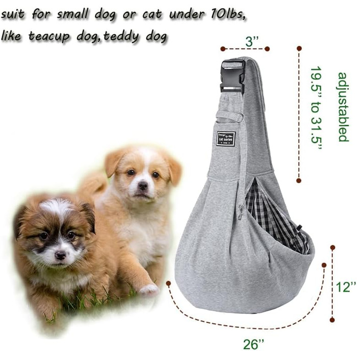 Тканинна переноска для собак та котів, сіра, до 4,5 кг, для прогулянок та активного відпочинку