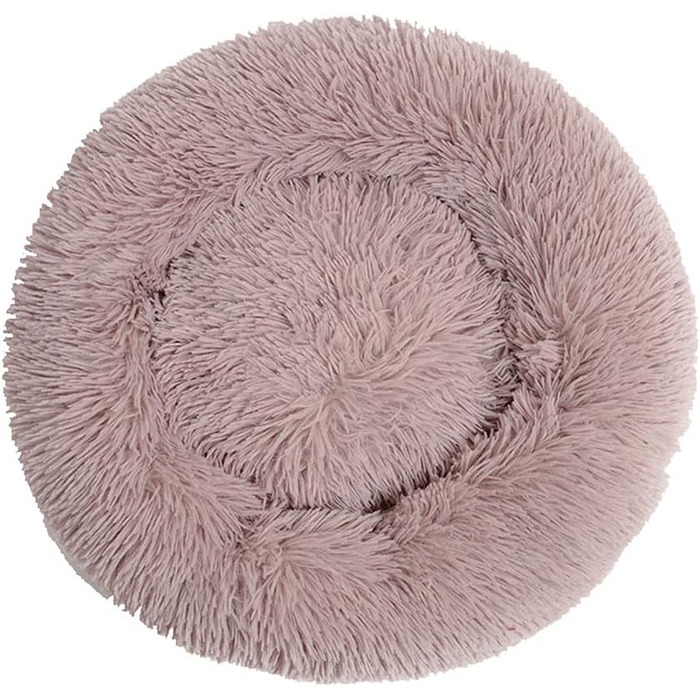 Кругле ліжко для собак та котів Chickw1, тепле м'яке ліжко-подушка Donut, миється, з неслизькою основою, для маленьких, середніх та великих собак (80 см, бежево-коричневе)
