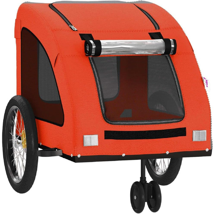 Причіп для велосипеда для собак Оранжевий та Сірий, Oxford-Gewebe та сталь, LH48939