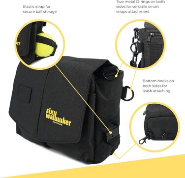 Leckerlibeutel для собак Arrivly SixWalker з магнітним закриттям: практичний фідер для тренувань, універсальна сумка для ласощів з винімною кишенєю (чорний)