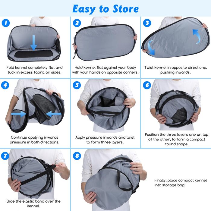 Переносний вольєр для собак та котів у машину, розкладний вольєр для тварин, 93x54x54 см