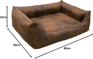 CopcoPet Лежанка для собак великих порід, XXL, з штучної шкіри, антиковзка, ортопедична, коричнева, 110 x 90 см