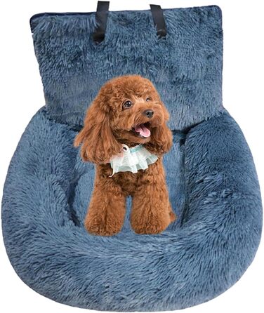 Автокрісло для собак, лежанка для собак у машину, автолежанка для тварин, автокошик для собак, автокрісло для маленьких, середніх та великих собак, сірий колір, розмір M