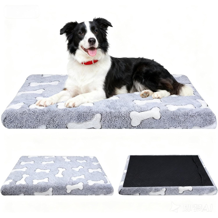 Килимок для собак Qoosea з ефектом пам'яті, сірого кольору, 50х75 см.