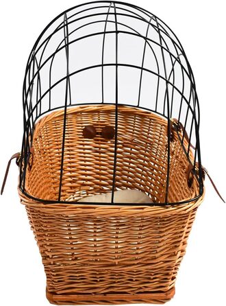 Плетенний кошик для велосипеда на багажник для собак та котів, кріплення на багажник