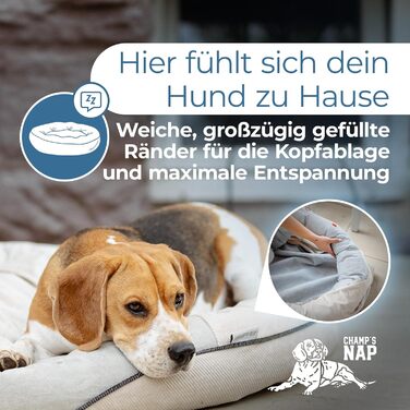 Ортопедичне ліжко для собак - диван для малих, середніх та великих собак | миється, не слизьке, ергономічне | кошик для собак, спальні місця для домашніх тварин та меблі, лежанка для собак | Champ’s Nap (S)