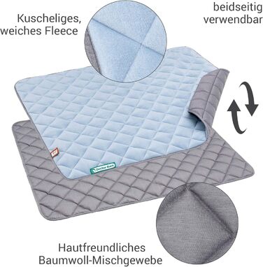 Лежанка для собак Doctor Bark: флісова двостороння підстилка для великих собак, 100x80 см (рожевий/світло-сірий)