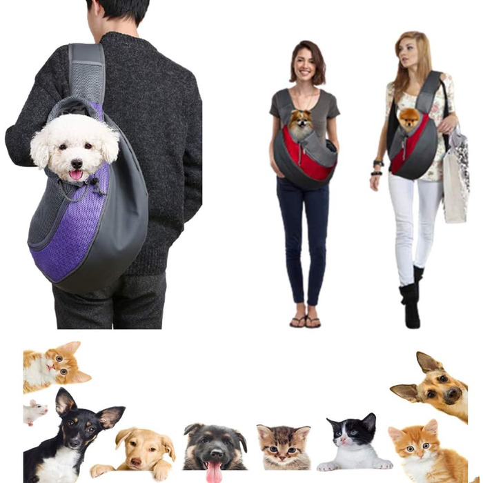 ЗHOVAEAL Сумка-переноска для собак і котів, рожева (до 4,1 кг)