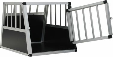 Транспортна переноска для собак Gecheer, складана переноска для великих собак XXL, алюміній та MDF, для безпечного транспортування в автомобілі (54 x 69 x 50 см)