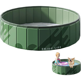 Дитячий басейн для собак та дітей, розкладний, без надування, з товстого ПВХ, антиковзаюча поверхня, для балкону, басейну, котів, цуценят, великих собак (100*30 см)