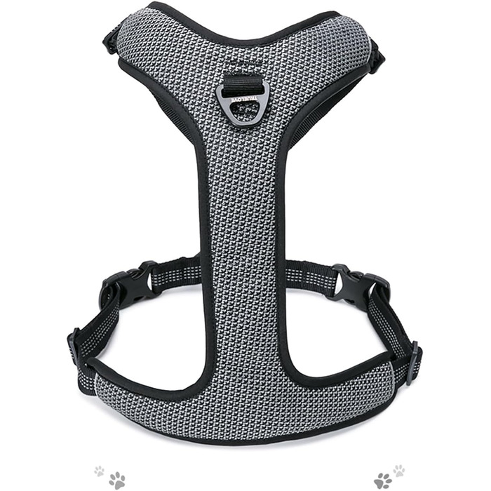 Нашийник для собак TLH6071, світловідбиваючий, регульований, без натягу, міцний, для авто, подорожей та активного відпочинку (M, Чорний)