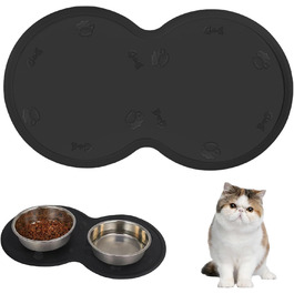 Силіконовий килимок для тварин, вологостійкий килимок для собак та котів з піднятими краями, 48 x 27 см