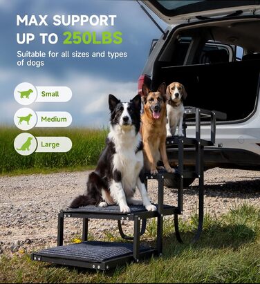 Рампа для собак у машину, складана, для великих собак, з антиковзким покриттям, 116x43x58 см