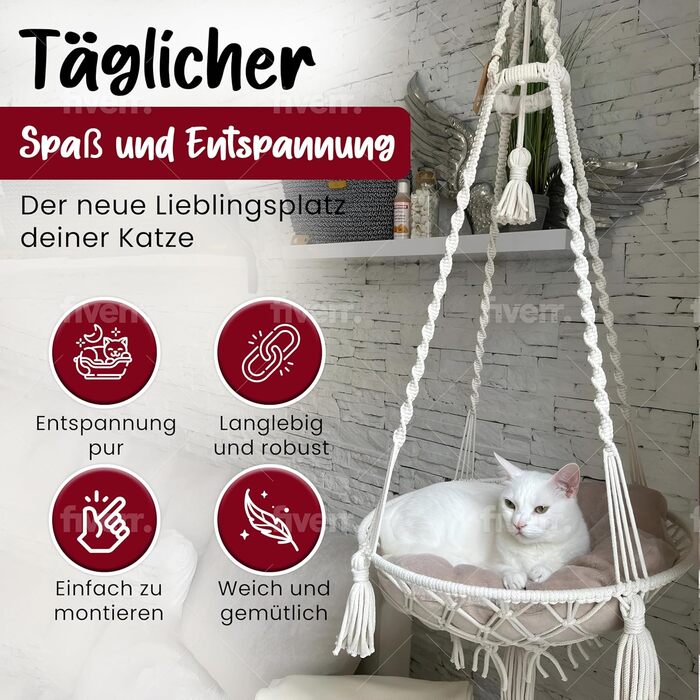 Шоука для котів Parduzi, ручної роботи, натуральний колір, гамак для котів, підвісна лежанка