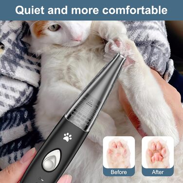 Триммер для собак та котів Ankilo 2-в-1 з пилососом, 6000 об/хв, USB, для догляду за лапами та очима