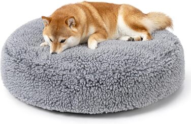 Лежанка для собак Toutwool, стійка до гризіння, кругла, м'яка, для агресивних собак, міцна, 63 см, сірий колір (M)