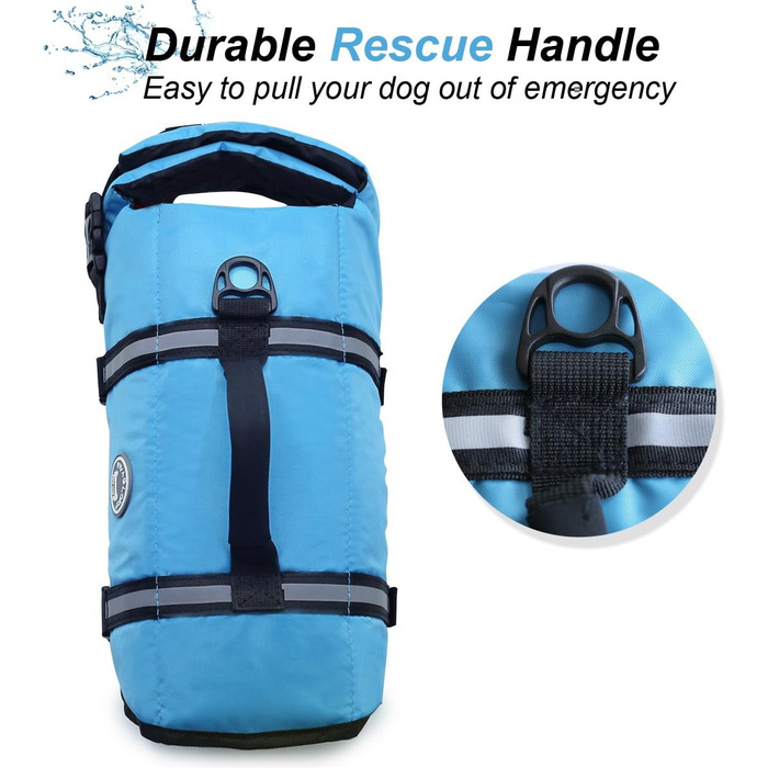 Жилет для плавання собаки VIVAGLORY, спортивний стиль, для човнів, підтримка та допомога у плаванні, розмір M