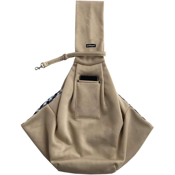 Сумка-переноска для собак Leconpet, сумочка для тварин на плече з кишенею для телефону, надійна застібка, замок безпеки, підходить для цуценят, маленьких собак та котів для прогулянок на відкритому повітрі (Хакі)