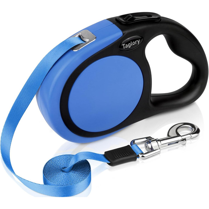 Висувна повід для собак середніх та великих порід до 45 кг, Taglory, 5 м, блакитний