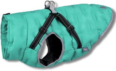 Водонепроникна тепла куртка для собак 2-в-1 з інтегрованою шлейкою – Зимова куртка для собак з відбиваючими елементами, вітронепроникна, для осені та зими (XXL, блакитний)