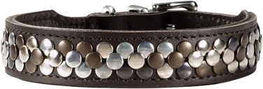 Ошийник для собак HUNTER ARIZONA, шкіряний, з шипами, XS-X, 37 см, коричневий