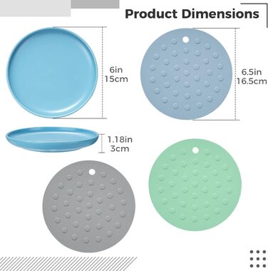 Керамічні миски для котів, 3 шт. з антиковзними килимками, широкі та плоскі миски для котів та кошенят, білі (триколірні)
