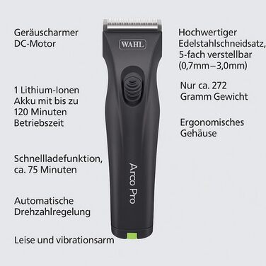 Машинка для стрижки собак Rotschopf24 Edition Arco Pro: акумуляторна, для професійного використання, з чохлом. 44204 (1 акумулятор)