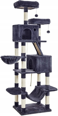 Високий когтеточка-комплекс Feandrea: ігровий центр з лежаком та стовпчиком для кігтів, 161 - 220 см