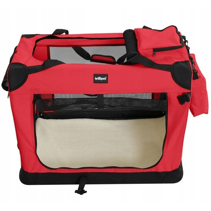 Переноска для собак Leopet, червона, XL (81,3 см x 58,4 см x 58,4 см)