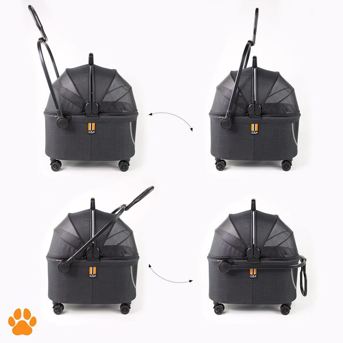 Складана переносна переноска для собак та котів до 8 кг | З колесами | З міцного поліестеру та сітки | Легка переноска для тварин