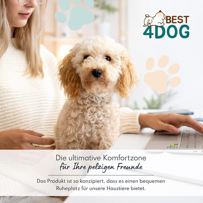 Килимок для собак FDM Puddy, 70x60 см, водонепроникний, з ефектом пам'яті, для маленьких собак, знімний чохол, миючий, сірий з жовтим