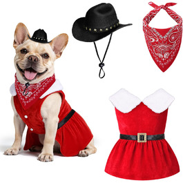 колір: червона сукня та бандана з чорним капелюхом.