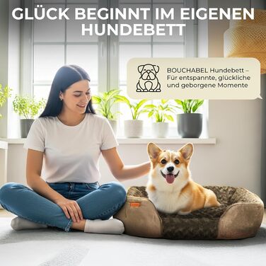 М'яке ліжко для собак - подушка, корзина, ліжко для маленьких собак, диван, миється, не слизьке, наповнювач PP-бавовна та подрібнений пінопласт, коричневий S