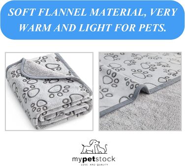 Набір з 3-х фланелевих ковдр MYPETSTOCK для собак і котів, 76x52 см, м'які, теплі, всесезонні, машинне прання, розмір M