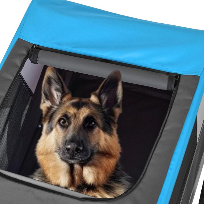 Тігго VS Pets L: Причіп для собак великого розміру, 270 л, для собак до 35 кг, складна конструкція, блакитний