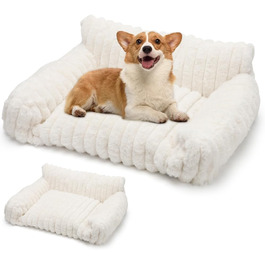 М'яке пухнасте ліжко для собак та котів (61x48x30 см) – затишне місце для відпочинку | Колір 