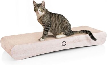 Котячий будиночок з гофрокартону з гофрокартону XXL 86 x 27 x 11,5 см, дизайн під дерево, хвиляста поверхня