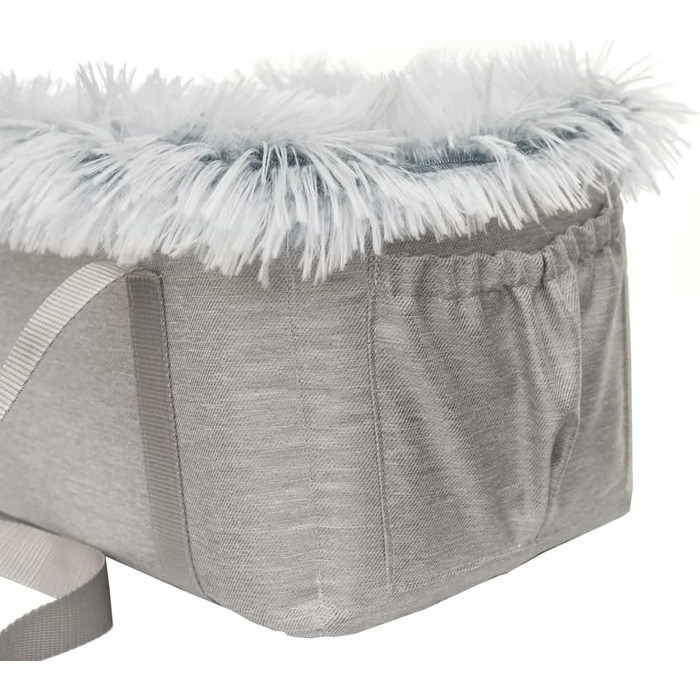 Автомобільний підлокітник для собак | Універсальний, миючий, зносостійкий, для середніх консолей, передніх та задніх сидінь | Сумка для собак, для маленьких порід | Колір: світло-сірий