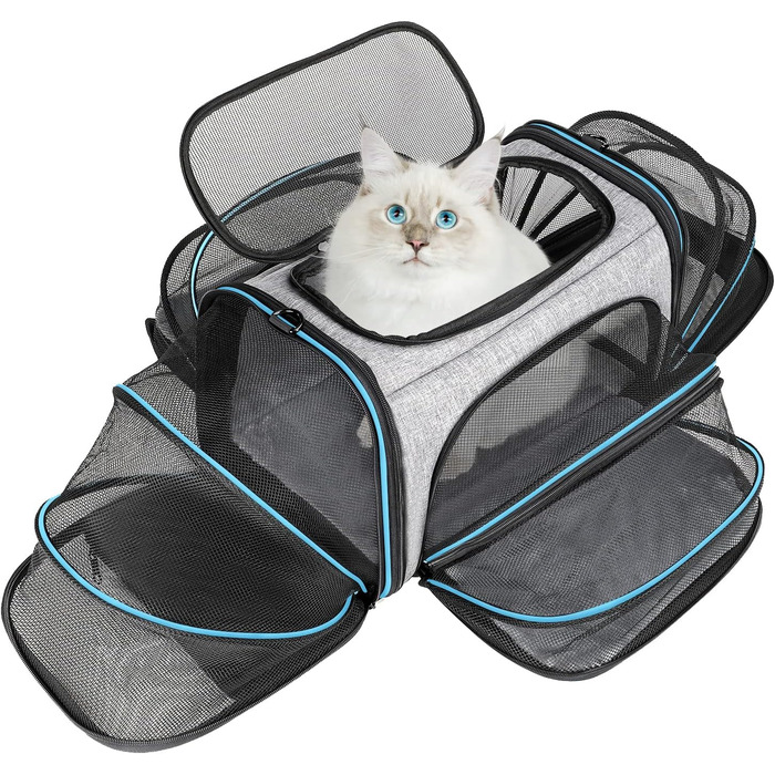 Сумка-переноска для котів і малих собак BERTASCHE, складана, для подорожей, літаків і авто