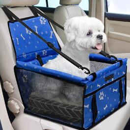 Складане автокрісло для собак PetsHome, водонепроникне, дихаюче, знімна товста підстилка, оксфордська тканина, для малих і середніх собак, цуценят та домашніх тварин, синій малюнок