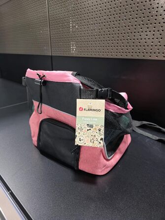 Сумка для собак Xanty на животі – рожева, 29x23x38 см – поліестер