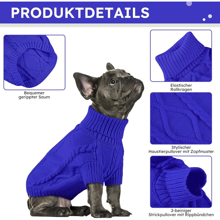 Теплий пуловер для собак маленьких порід Queenmore: такса, французький бульдог, чихуахуа, коргі, колір зелений