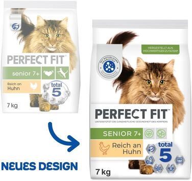 Сухий корм для літніх котів PERFECT FIT Senior 7+, курка, 7 кг