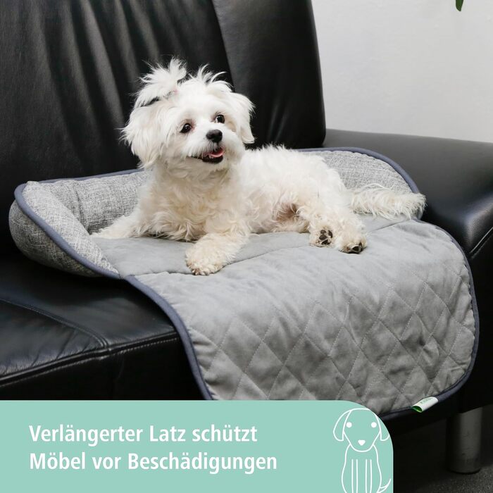 Подушка для домашніх тварин Kerbl Emalia, сіра, 60x40x12 см, поліестер. Підходить для собак та котів, захист меблів