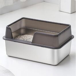 Лоток для котів MENDUNER 50x35x25 см нержавіюча сталь