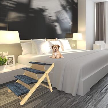 Сходинки для собак 2-в-1 зі справжнього дерева (сосна) – складані, протиковзні, для виходу на вулицю, до 80 кг, 100×46×9 см