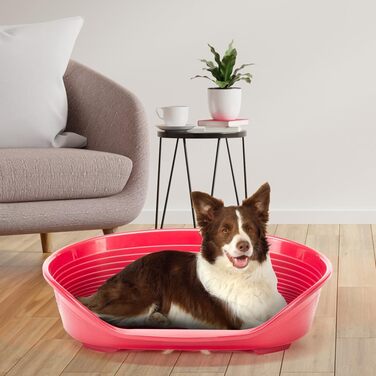 Лежанка для собак та котів Ferplast Siesta Deluxe, пластикова, бордовий колір, 62 x 41 x 23,5 см, зручна та миюча